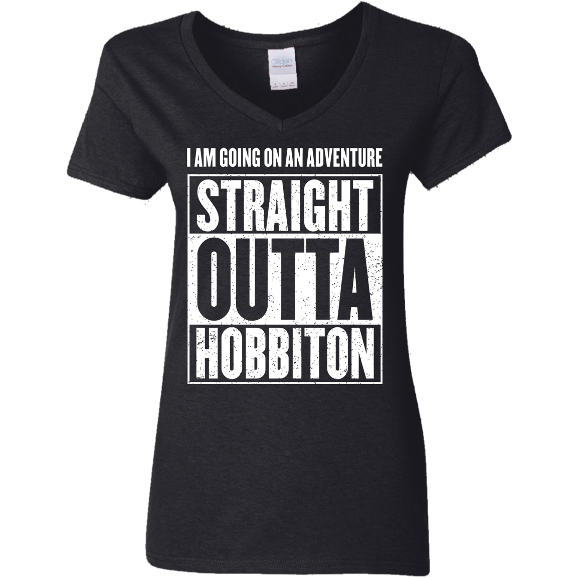 T-Shirts Black / S Straight Outta Hobbiton Women's V-Neck T-Shirt