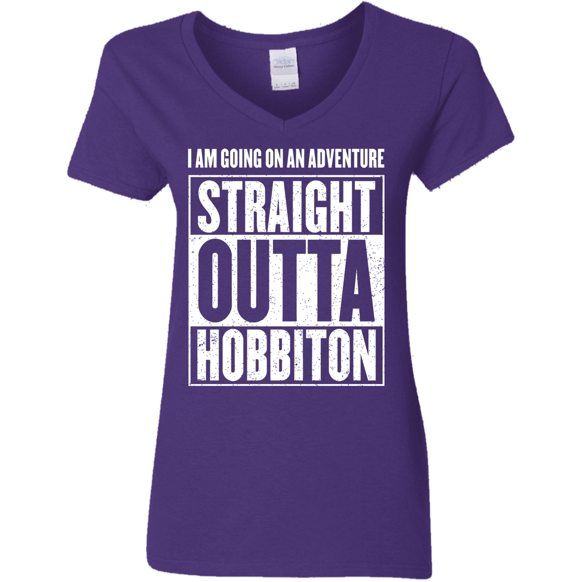 T-Shirts Purple / S Straight Outta Hobbiton Women's V-Neck T-Shirt