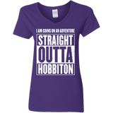 T-Shirts Purple / S Straight Outta Hobbiton Women's V-Neck T-Shirt