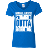 T-Shirts Royal / S Straight Outta Hobbiton Women's V-Neck T-Shirt