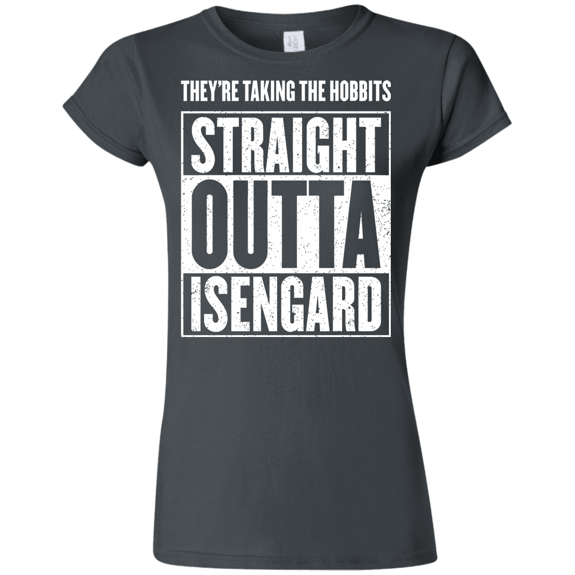 T-Shirts Charcoal / S Straight Outta Isengard Junior Slimmer-Fit T-Shirt