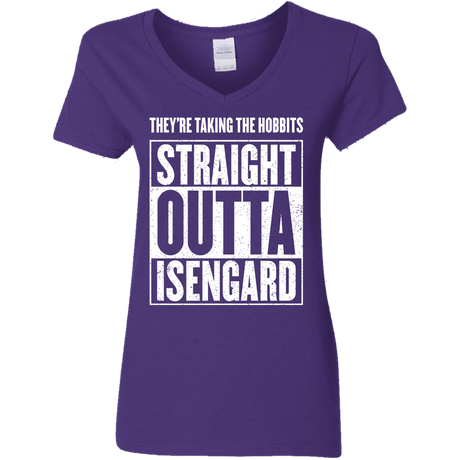 T-Shirts Purple / S Straight Outta Isengard Women's V-Neck T-Shirt