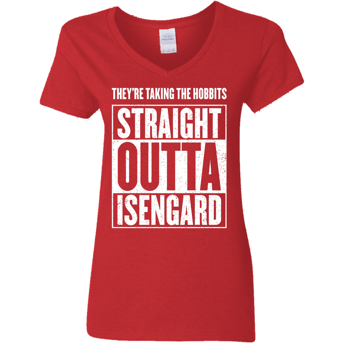 T-Shirts Red / S Straight Outta Isengard Women's V-Neck T-Shirt