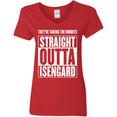 T-Shirts Red / S Straight Outta Isengard Women's V-Neck T-Shirt