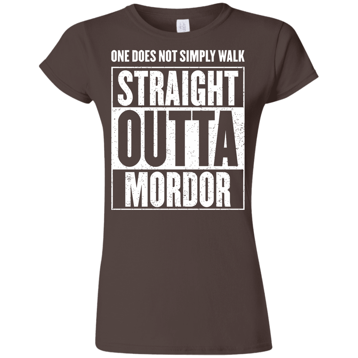 T-Shirts Dark Chocolate / S Straight Outta Mordor Junior Slimmer-Fit T-Shirt