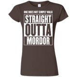 T-Shirts Dark Chocolate / S Straight Outta Mordor Junior Slimmer-Fit T-Shirt