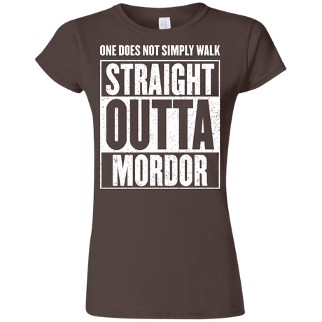 T-Shirts Dark Chocolate / S Straight Outta Mordor Junior Slimmer-Fit T-Shirt