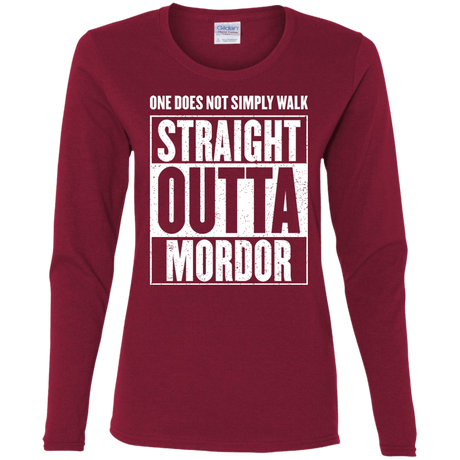 T-Shirts Cardinal / S Straight Outta Mordor Women's Long Sleeve T-Shirt