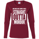 T-Shirts Cardinal / S Straight Outta Mordor Women's Long Sleeve T-Shirt
