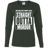 T-Shirts Forest / S Straight Outta Mordor Women's Long Sleeve T-Shirt