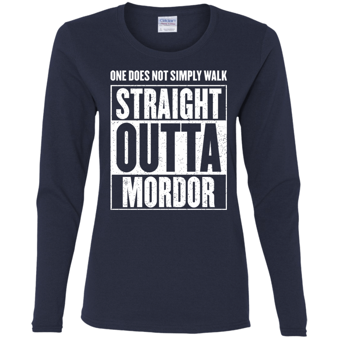 T-Shirts Navy / S Straight Outta Mordor Women's Long Sleeve T-Shirt