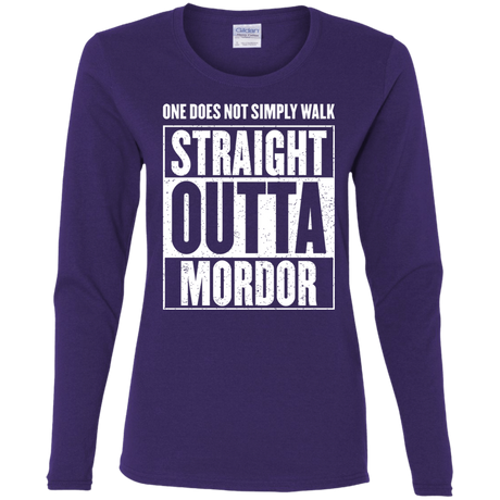 T-Shirts Purple / S Straight Outta Mordor Women's Long Sleeve T-Shirt