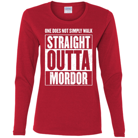 T-Shirts Red / S Straight Outta Mordor Women's Long Sleeve T-Shirt