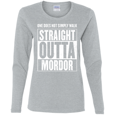 T-Shirts Sport Grey / S Straight Outta Mordor Women's Long Sleeve T-Shirt