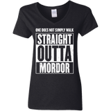 T-Shirts Black / S Straight Outta Mordor Women's V-Neck T-Shirt