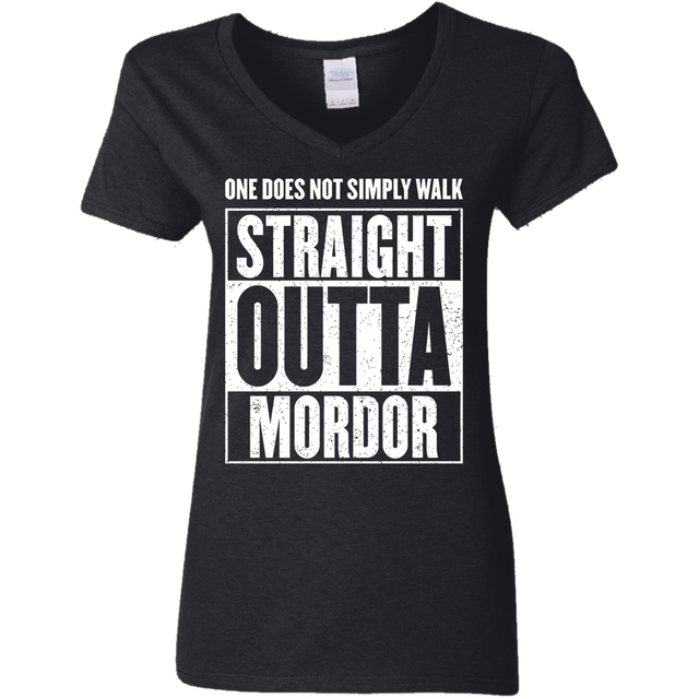 T-Shirts Black / S Straight Outta Mordor Women's V-Neck T-Shirt