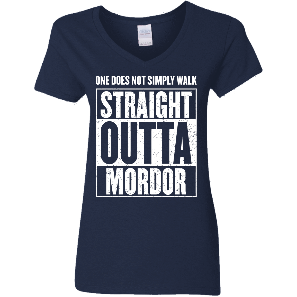 T-Shirts Navy / S Straight Outta Mordor Women's V-Neck T-Shirt