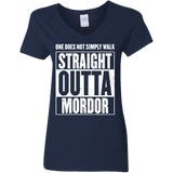 T-Shirts Navy / S Straight Outta Mordor Women's V-Neck T-Shirt