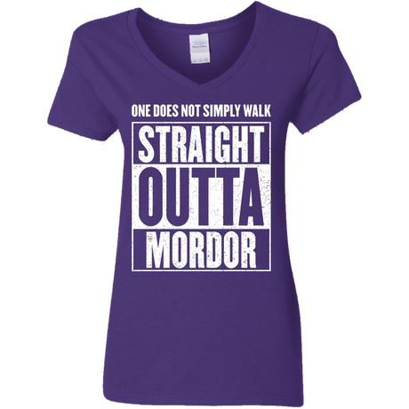 T-Shirts Purple / S Straight Outta Mordor Women's V-Neck T-Shirt