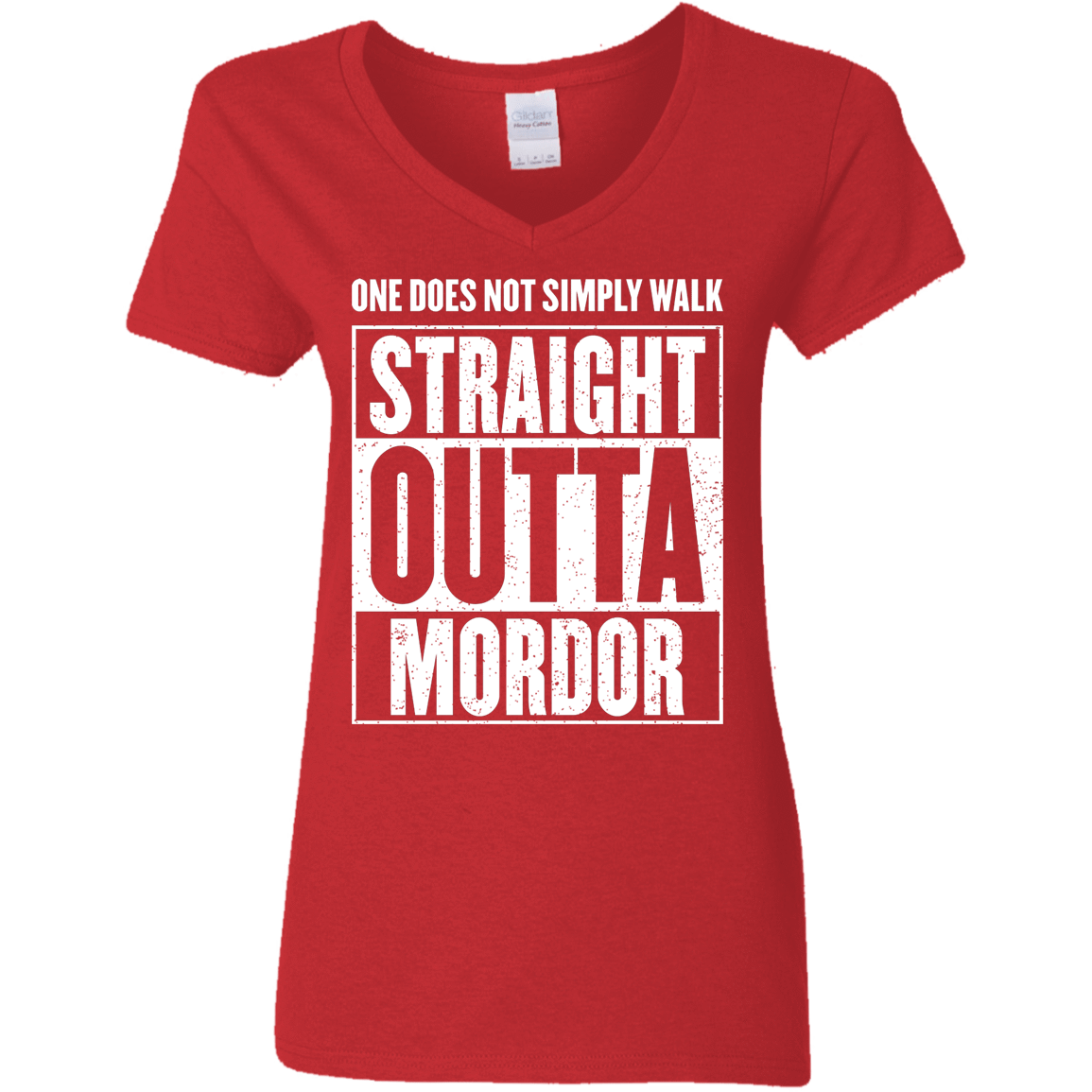 T-Shirts Red / S Straight Outta Mordor Women's V-Neck T-Shirt