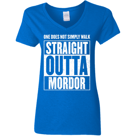 T-Shirts Royal / S Straight Outta Mordor Women's V-Neck T-Shirt