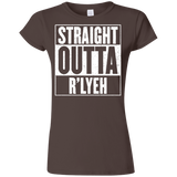 T-Shirts Dark Chocolate / S Straight Outta R'lyeh Junior Slimmer-Fit T-Shirt