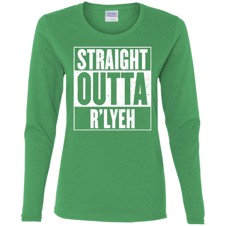 T-Shirts Irish Green / S Straight Outta R'lyeh Women's Long Sleeve T-Shirt