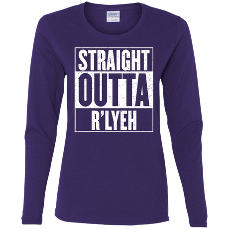 T-Shirts Purple / S Straight Outta R'lyeh Women's Long Sleeve T-Shirt