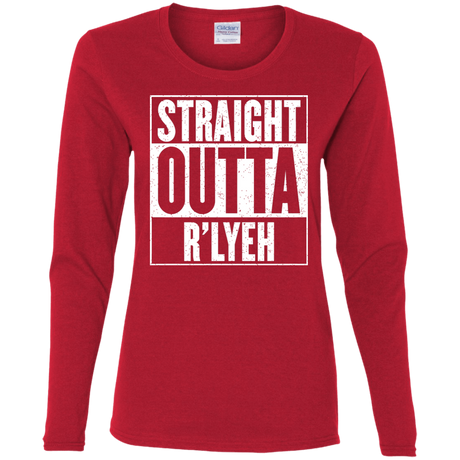 T-Shirts Red / S Straight Outta R'lyeh Women's Long Sleeve T-Shirt