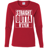 T-Shirts Red / S Straight Outta R'lyeh Women's Long Sleeve T-Shirt