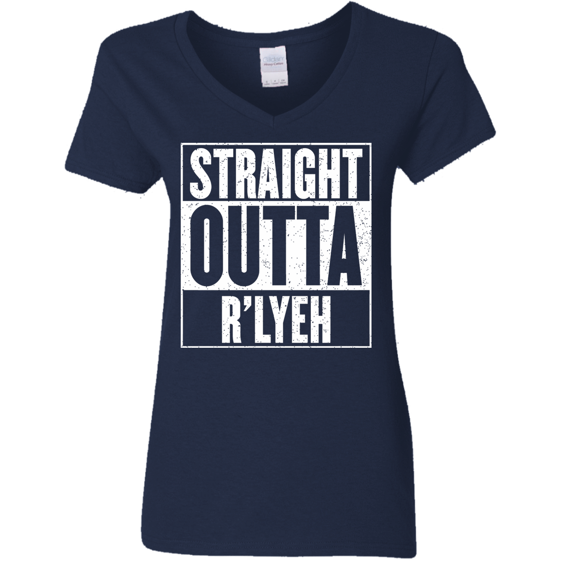 T-Shirts Navy / S Straight Outta R'lyeh Women's V-Neck T-Shirt