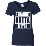 T-Shirts Navy / S Straight Outta R'lyeh Women's V-Neck T-Shirt