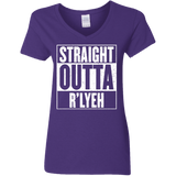 T-Shirts Purple / S Straight Outta R'lyeh Women's V-Neck T-Shirt