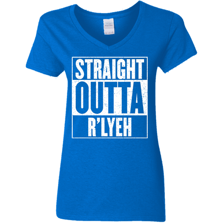 T-Shirts Royal / S Straight Outta R'lyeh Women's V-Neck T-Shirt