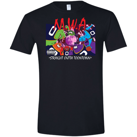 T-Shirts Black / X-Small Straight Outta Toontown Men's Semi-Fitted Softstyle