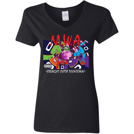 T-Shirts Black / S Straight Outta Toontown Women's V-Neck T-Shirt