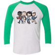 T-Shirts Heather White/Envy / X-Small Strange BFF Triblend 3/4 Sleeve