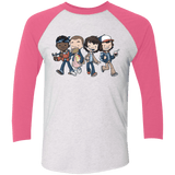 T-Shirts Heather White/Vintage Pink / X-Small Strange BFF Triblend 3/4 Sleeve