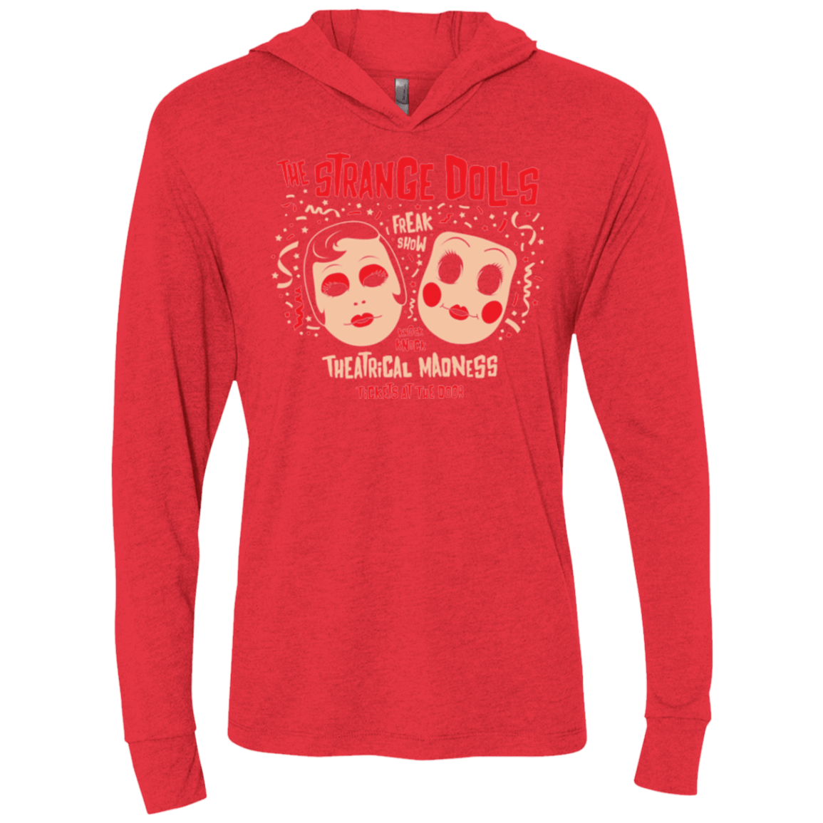 T-Shirts Vintage Red / X-Small STRANGE DOLLS Triblend Long Sleeve Hoodie Tee