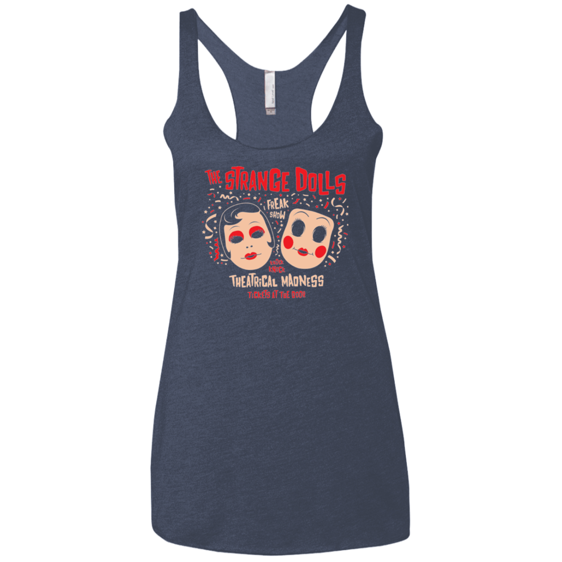 T-Shirts Vintage Navy / X-Small STRANGE DOLLS Women's Triblend Racerback Tank