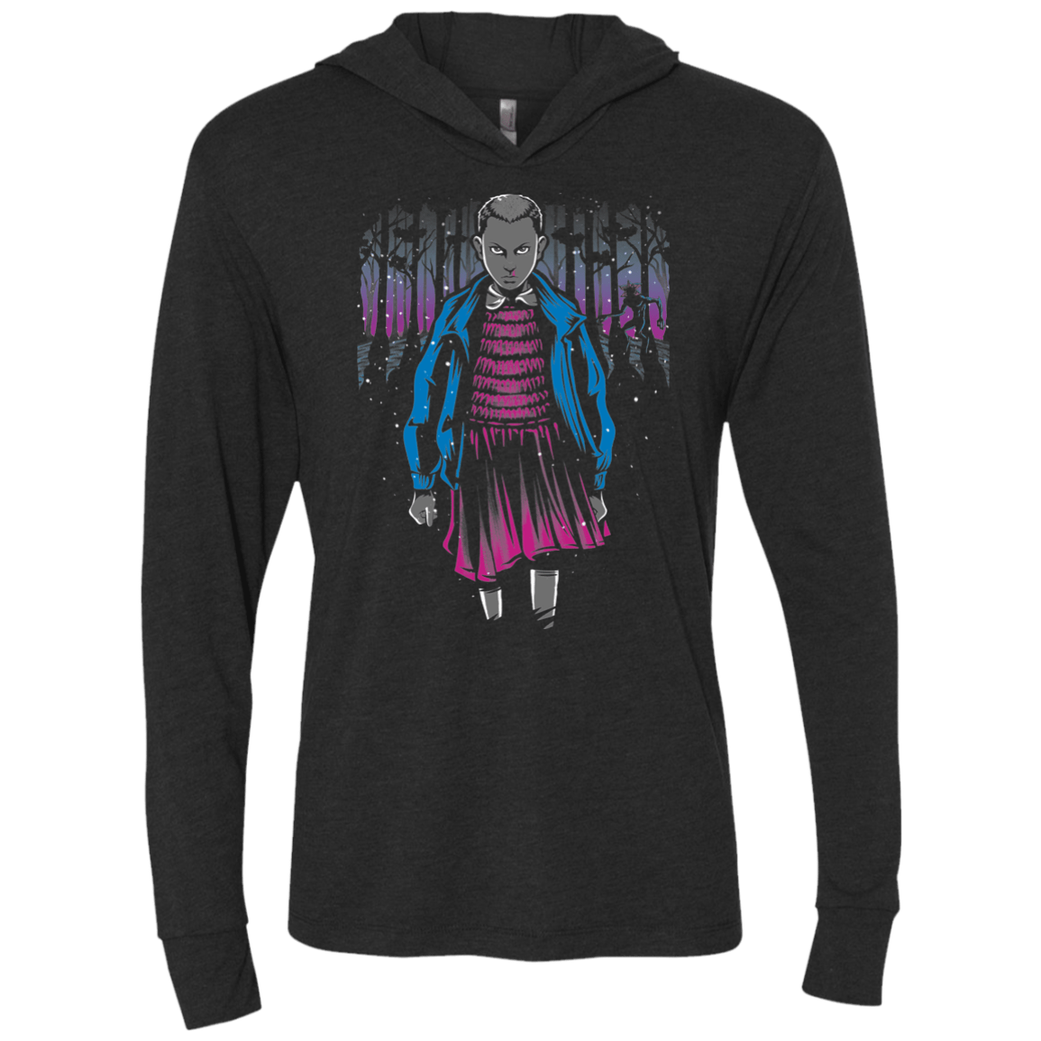 Strange Girl Triblend Long Sleeve Hoodie Tee