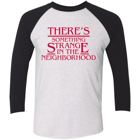 T-Shirts Heather White/Vintage Black / X-Small Strange Hawkins Triblend 3/4 Sleeve