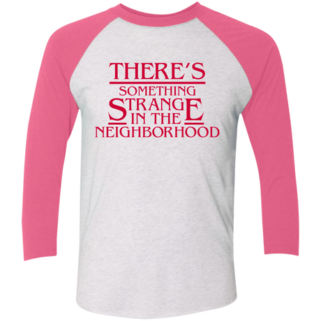 T-Shirts Heather White/Vintage Pink / X-Small Strange Hawkins Triblend 3/4 Sleeve
