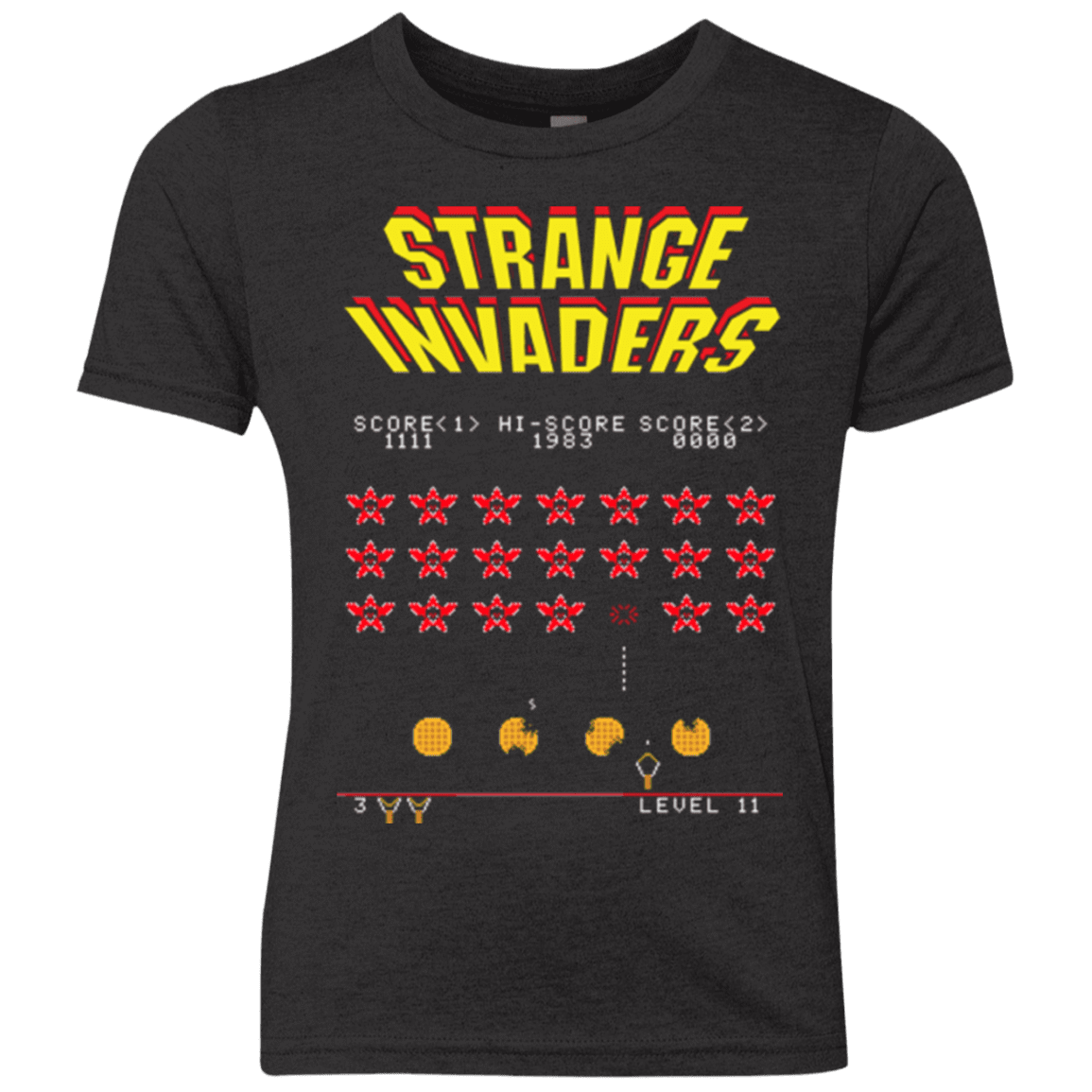 T-Shirts Vintage Black / YXS Strange Invaders Youth Triblend T-Shirt