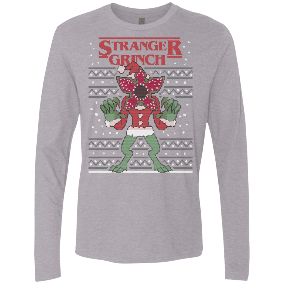 T-Shirts Heather Grey / Small Stranger Grinch Men's Premium Long Sleeve