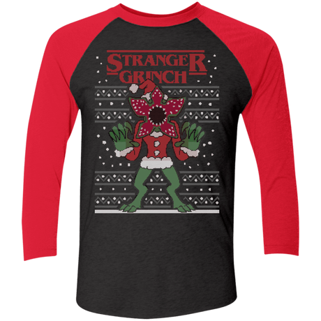 T-Shirts Vintage Black/Vintage Red / X-Small Stranger Grinch Men's Triblend 3/4 Sleeve