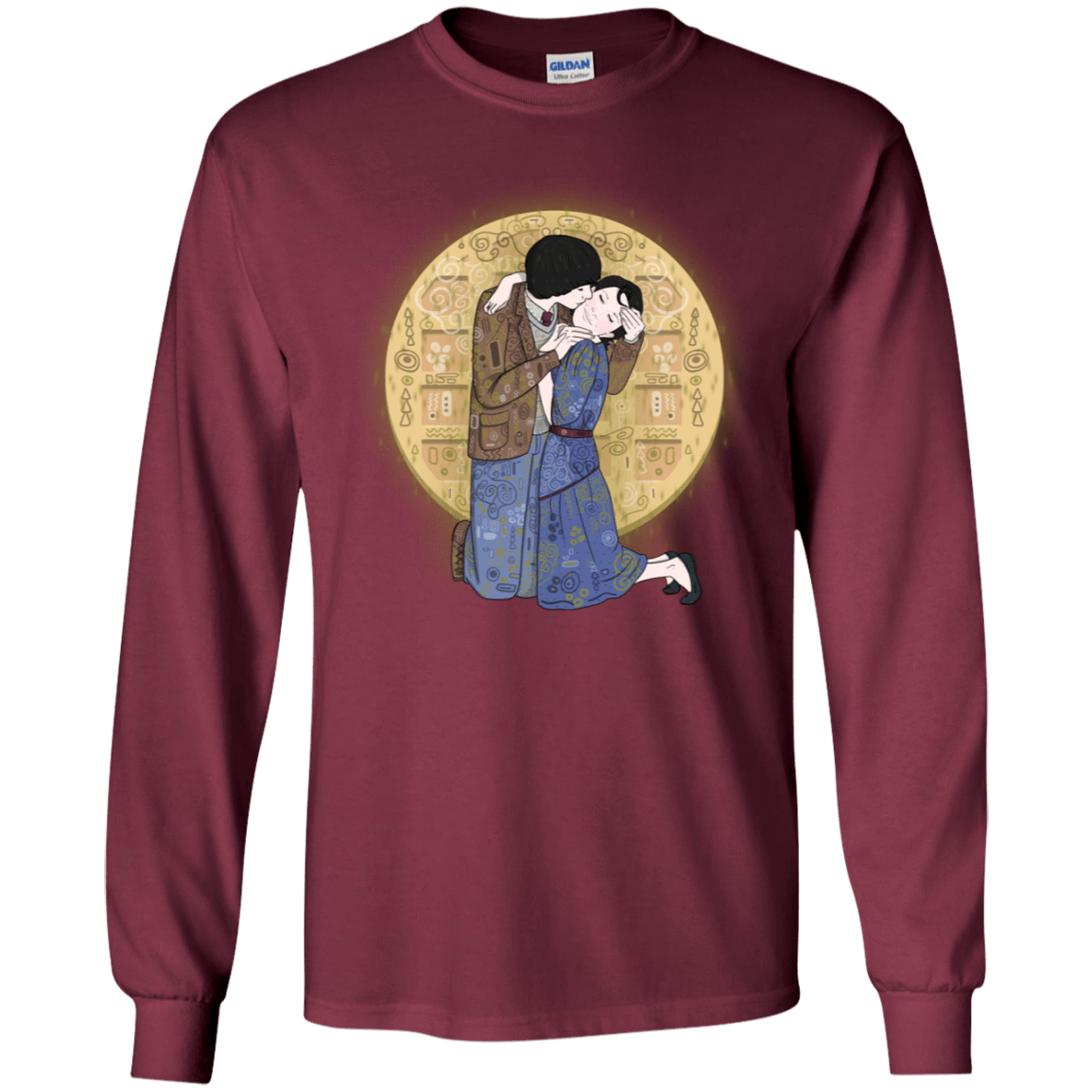 T-Shirts Maroon / YS Stranger Klimt Youth Long Sleeve T-Shirt
