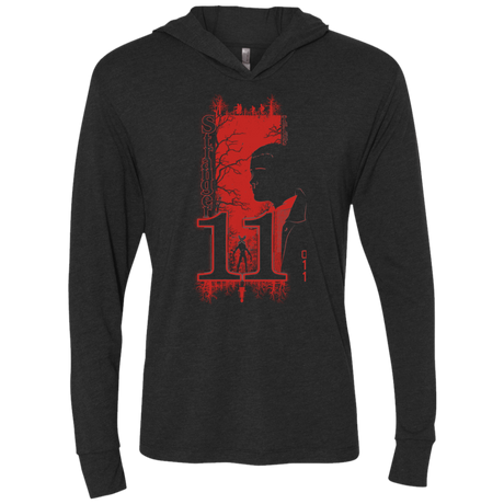 T-Shirts Vintage Black / X-Small Stranger Things 11 Profile Triblend Long Sleeve Hoodie Tee