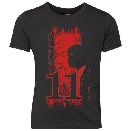 T-Shirts Vintage Black / YXS Stranger Things 11 Profile Youth Triblend T-Shirt