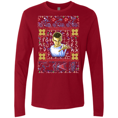 T-Shirts Cardinal / Small Stranger Things ugly sweater Men's Premium Long Sleeve